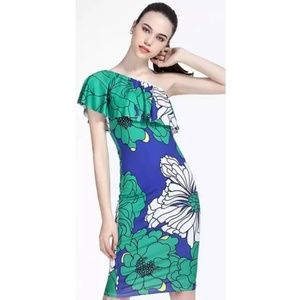 Office Ladies Workwear One Shoulder Dress